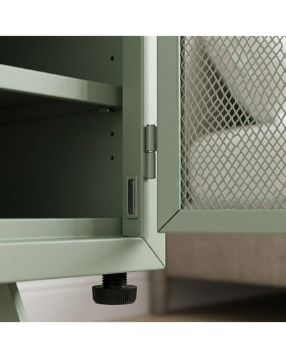 Rasy Steel Two-Door Nightstand 40 x 35 x 60 cm Sage - Detail view