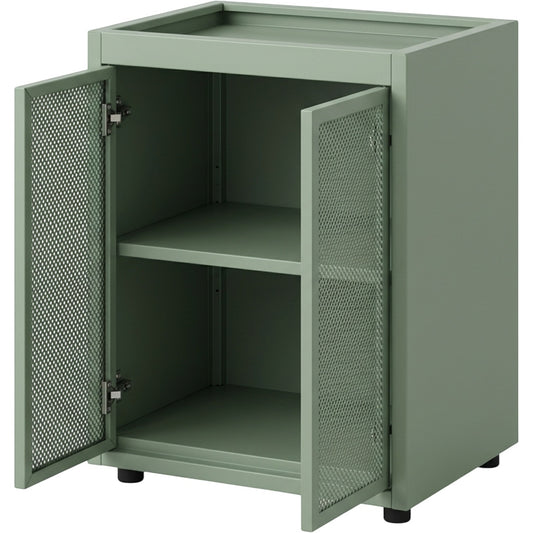 Rasy Steel Two-Door Nightstand 40 x 35 x 60 cm Sage - Product view